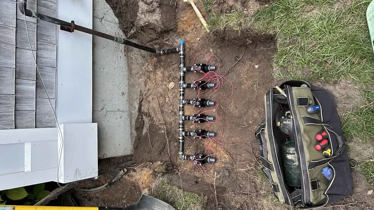 Efficient irrigation system watering a Martha's Vineyard landscape