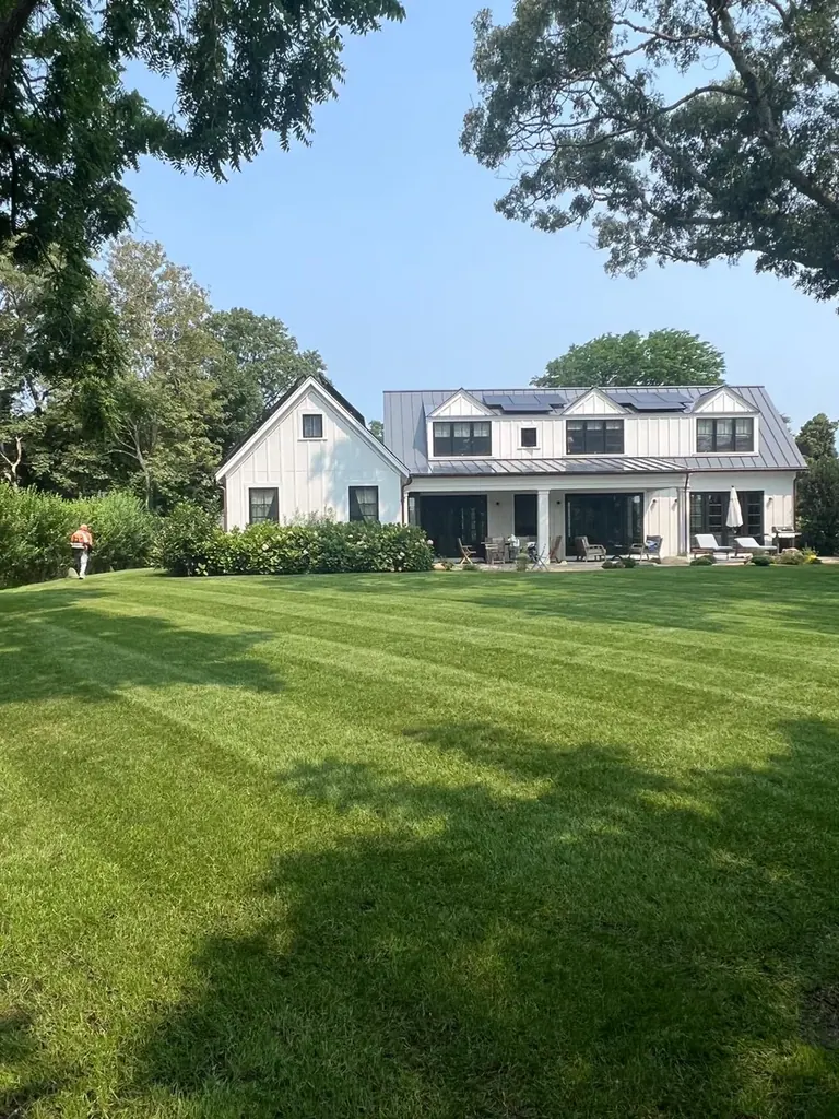 Lush established lawn maintained for sandy Martha's Vineyard soil conditions