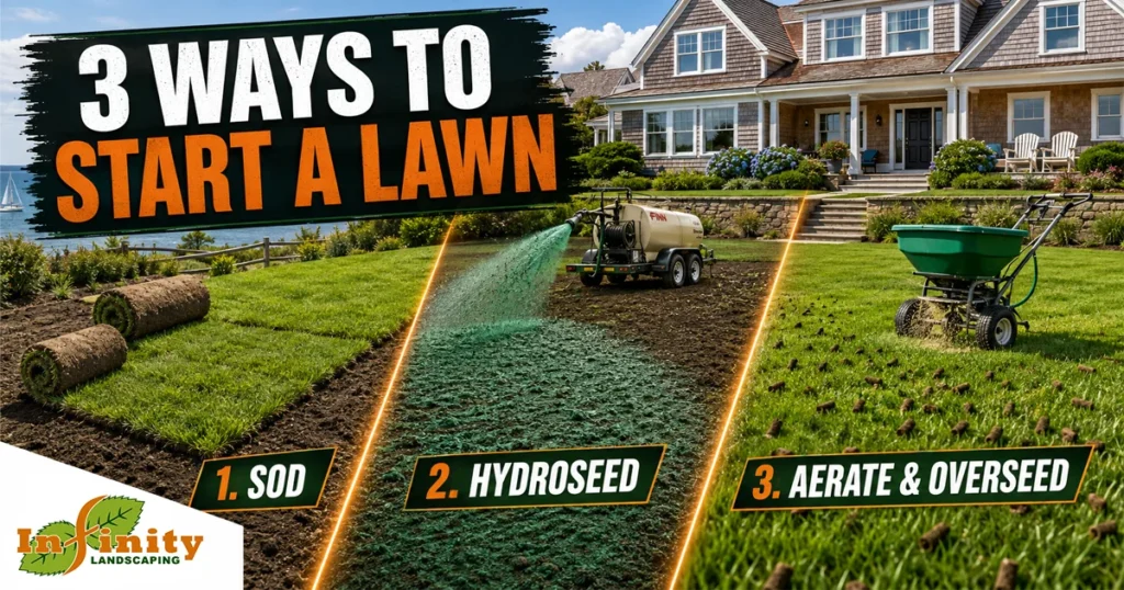 Sod vs. Hydroseeding vs. Overseeding: Which Is Best for Your Martha’s Vineyard Lawn?